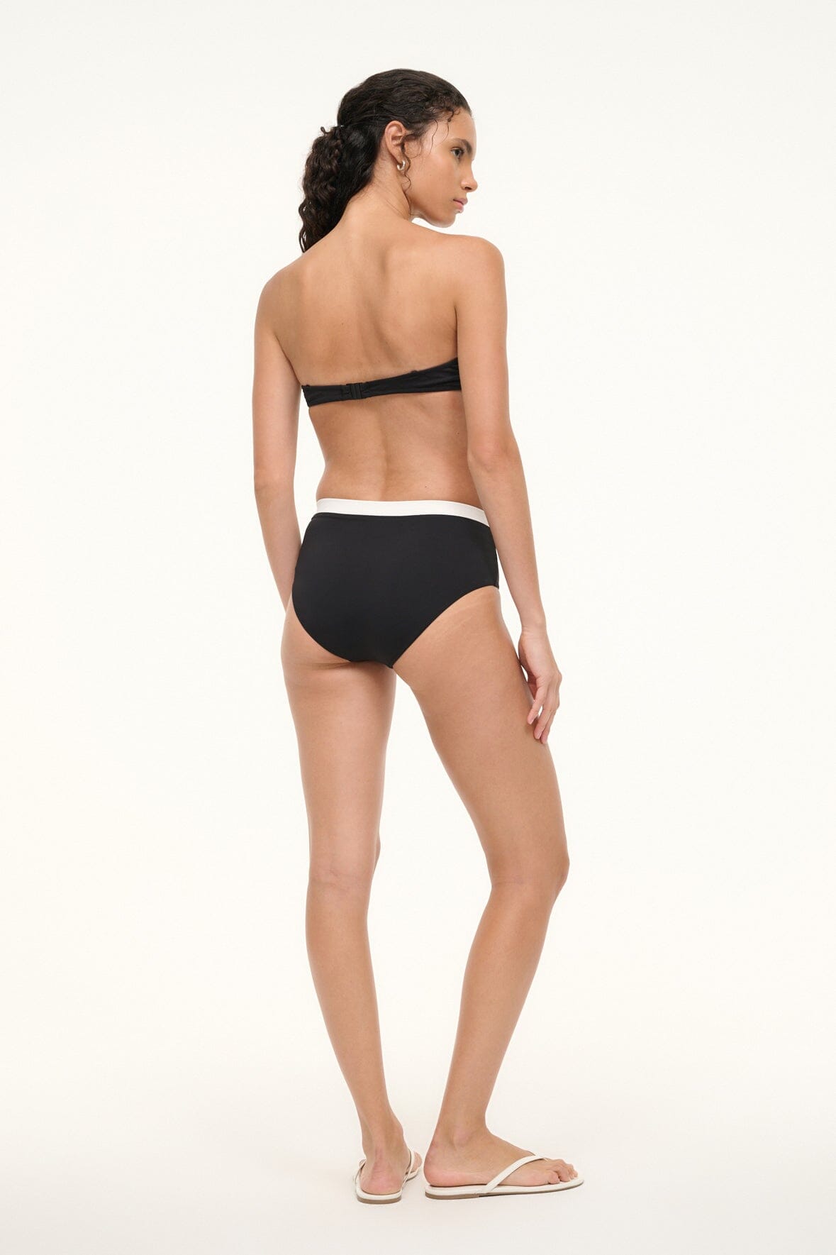 DEVON HIGH RISE BIKINI BOTTOM | BLACK WHITE