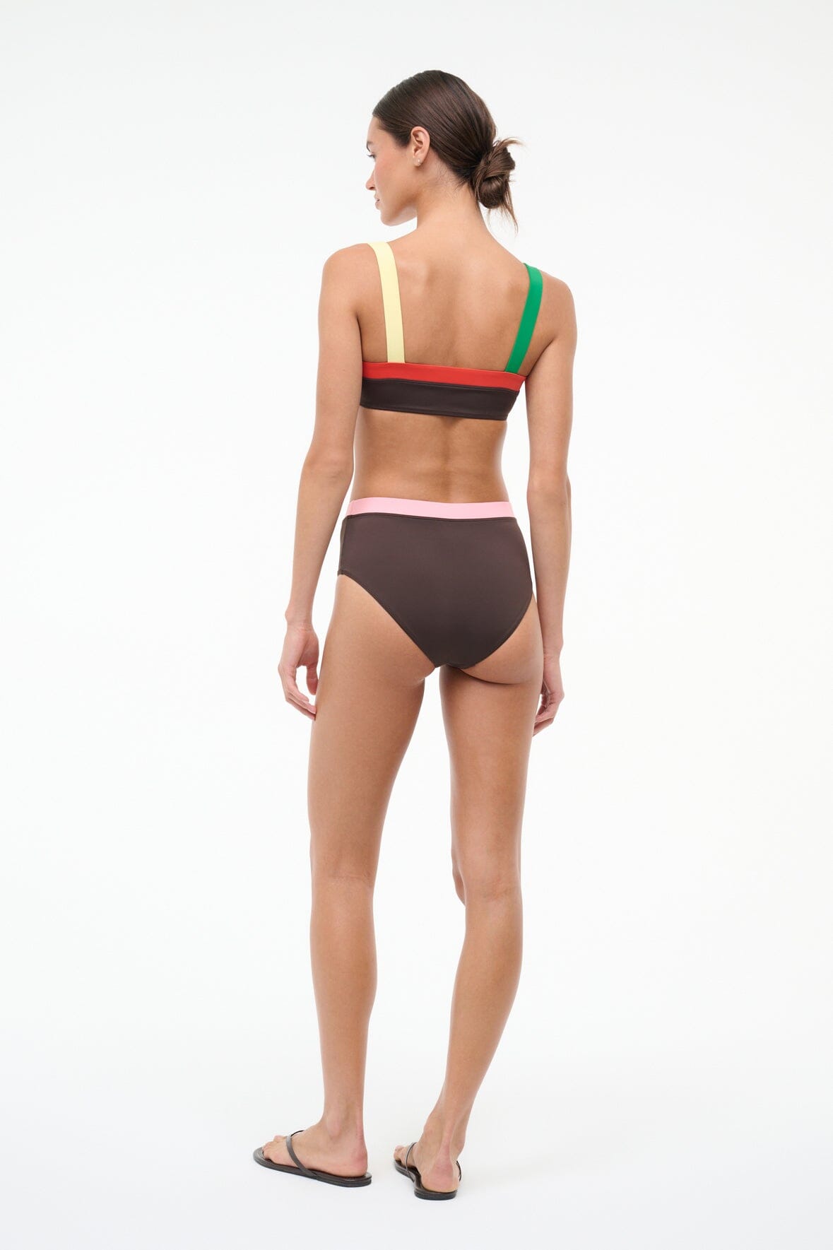 DEVON HIGH RISE BIKINI BOTTOM | DARK CHOCOLATE MULTI